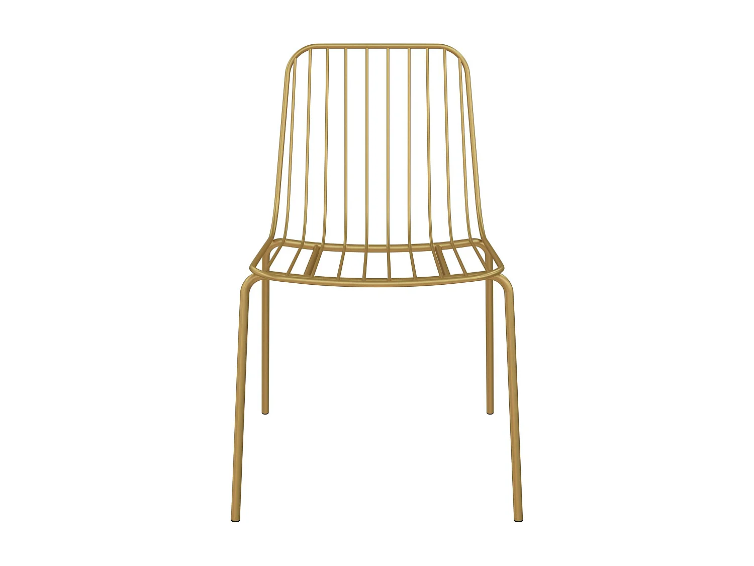 Caden | Silla de comedor en metal de 2 piezas en amarillo