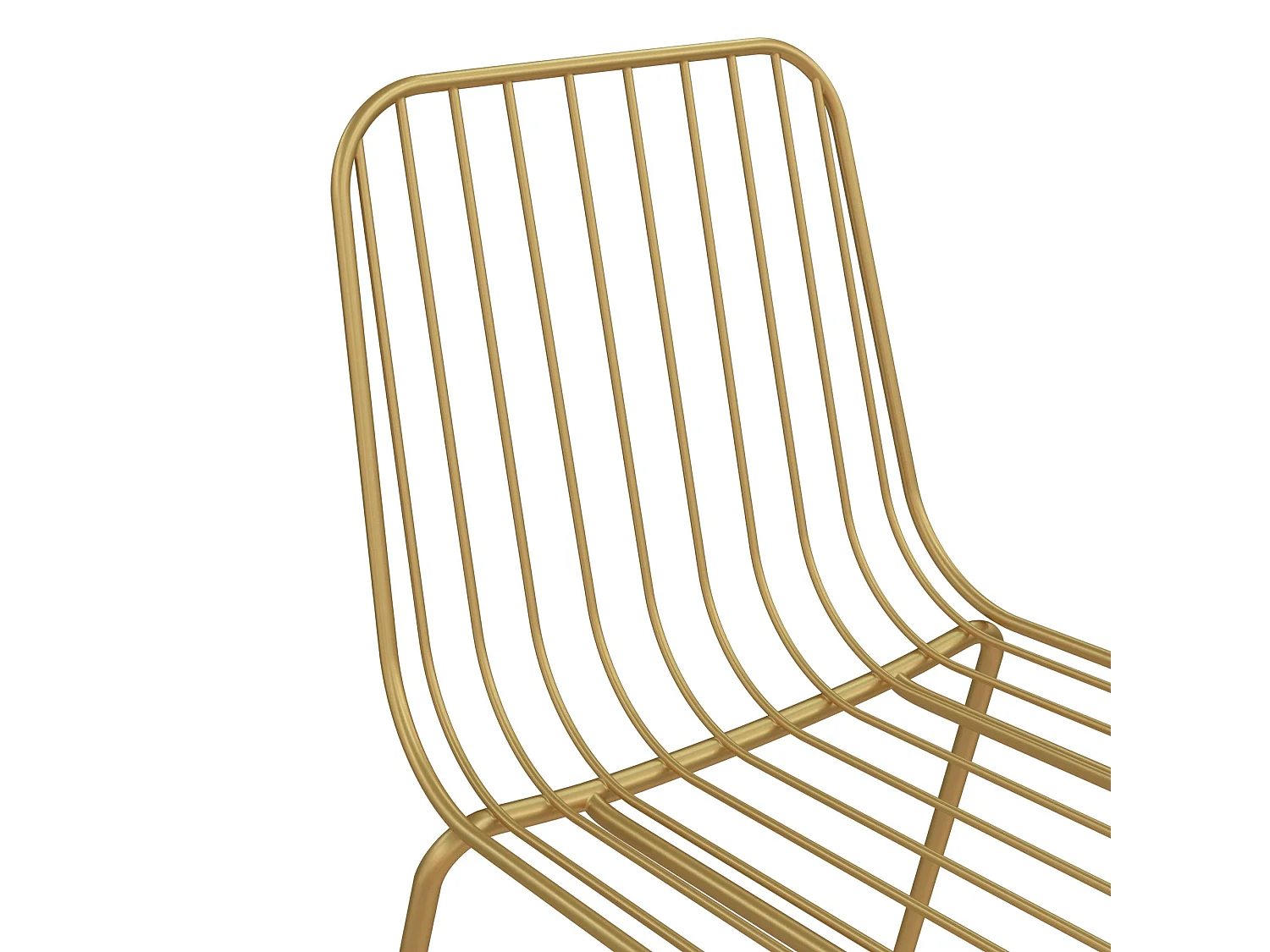 Caden | Silla de comedor en metal de 2 piezas en amarillo