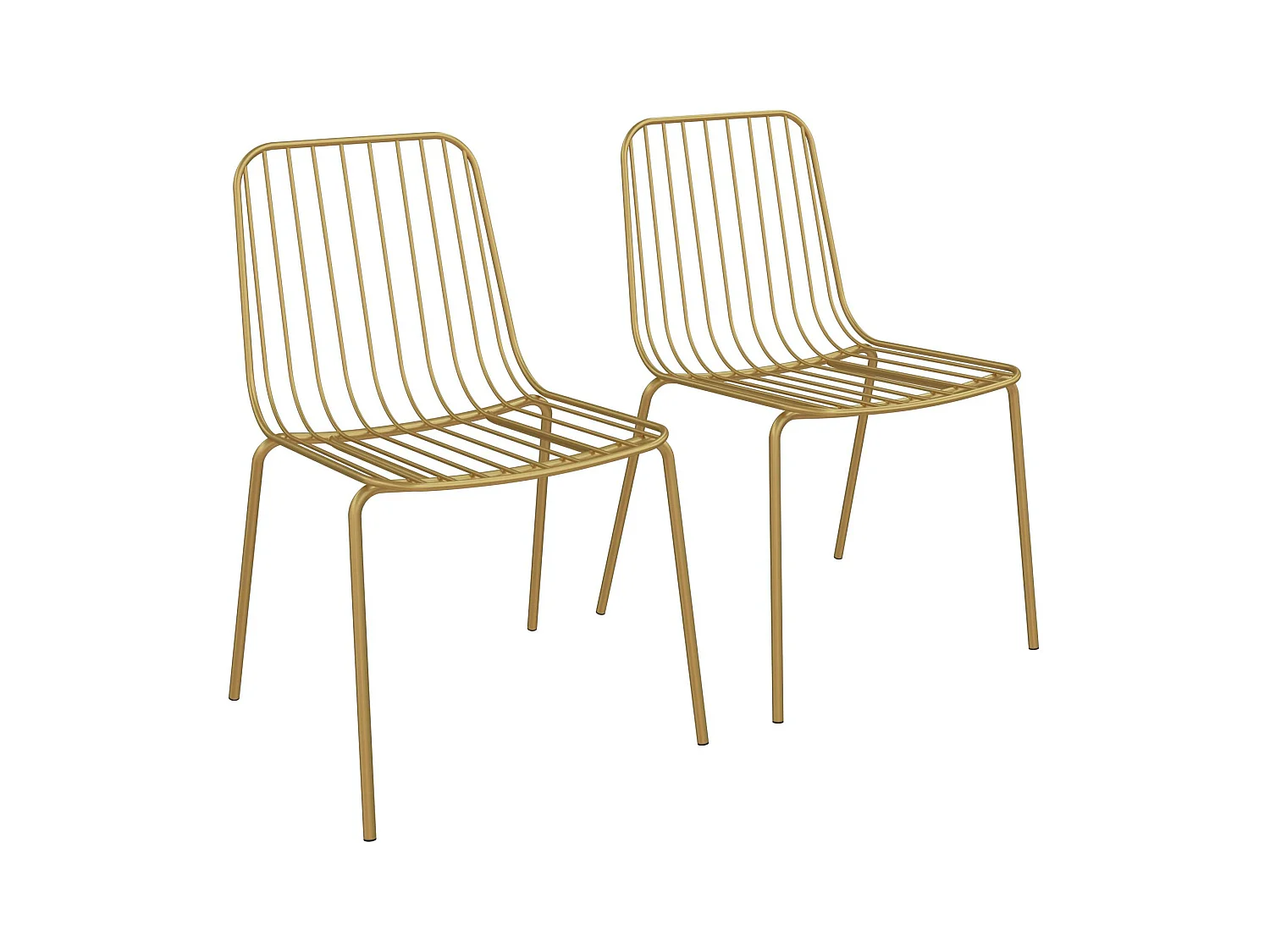 Caden | Chaise de salle à manger en fil métallique 2 packs en jaune