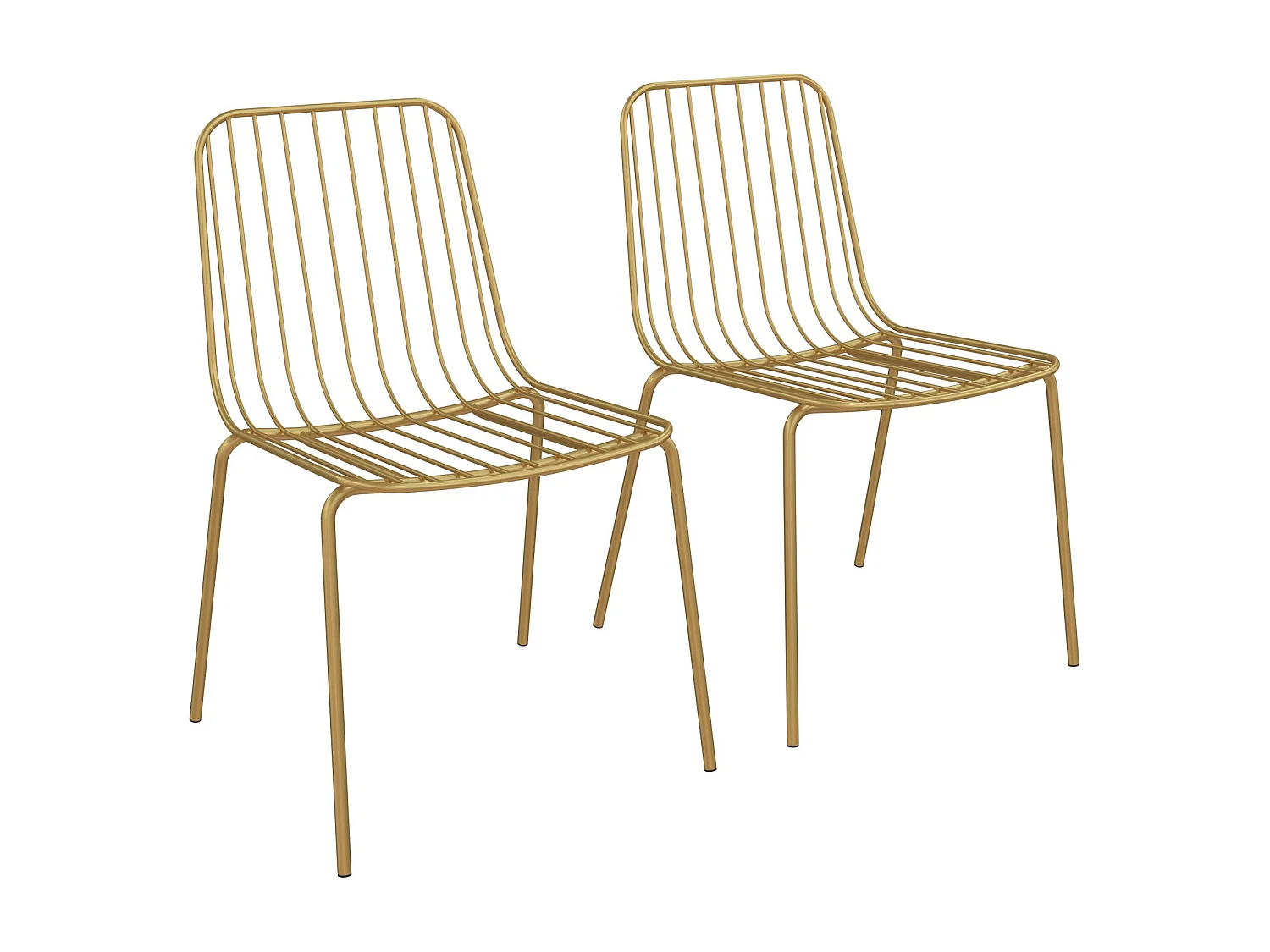 Caden | Chaise de salle à manger en fil métallique 2 packs en jaune