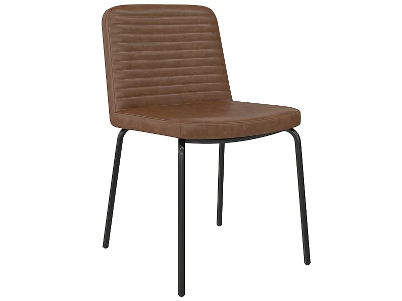 Set di 2 sedie da pranzo in ecopelle cammello