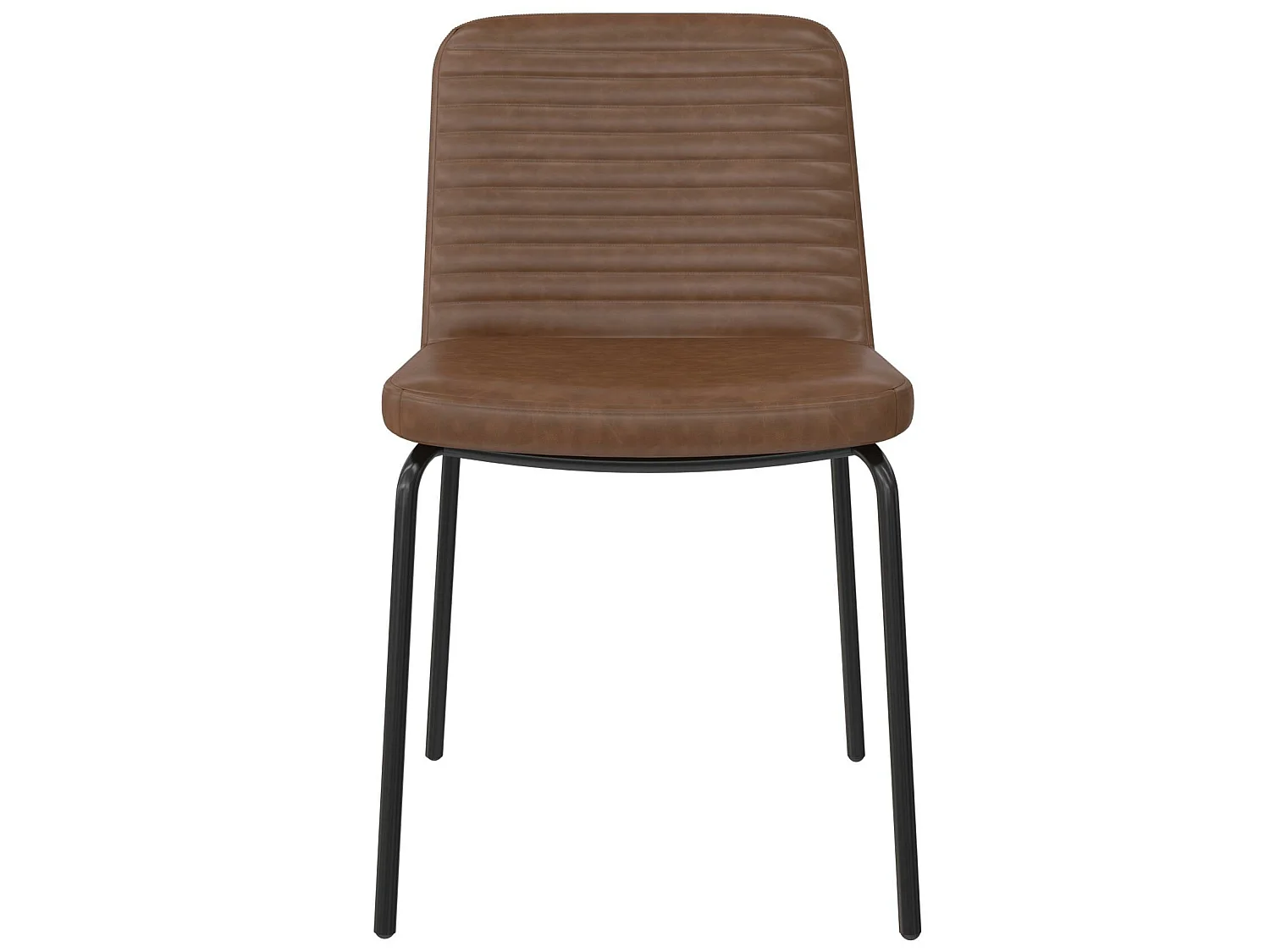 Corey | Lot de 2 chaises de salle à manger en simili cuir camel