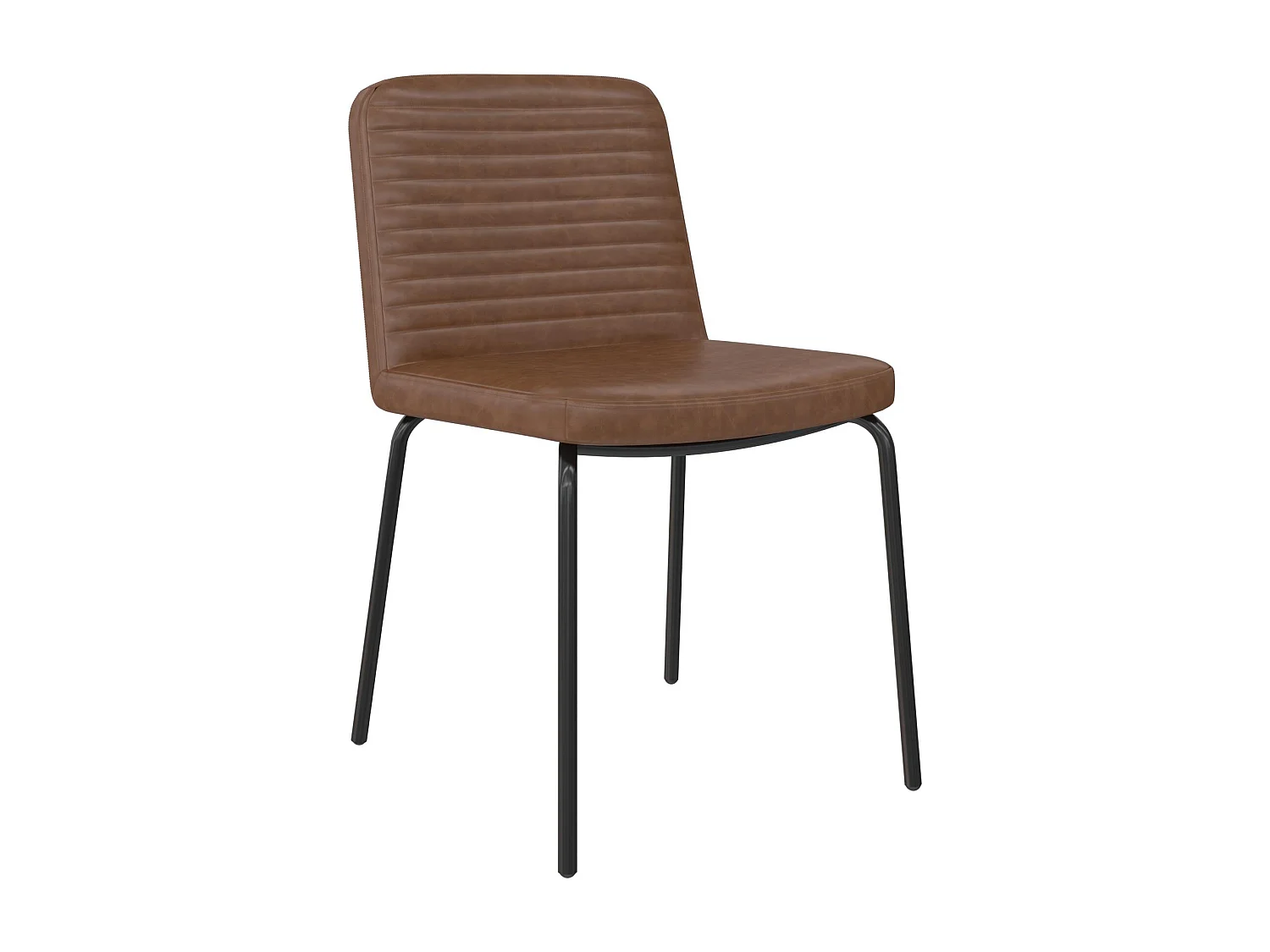 Esszimmerstühle im 2er-Set aus Kunstleder in Kamelbraun