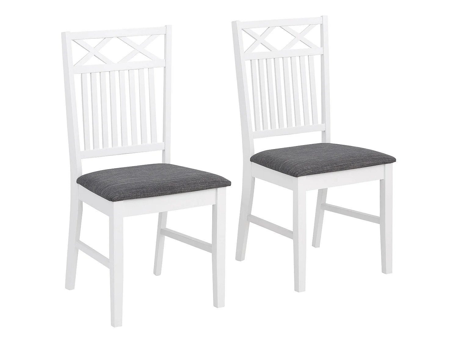 Set di 2 sedie da pranzo in MDF bianco