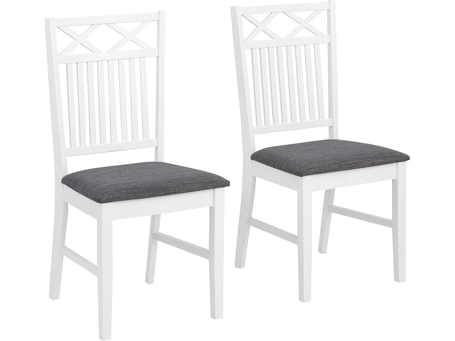 Fullerton | Lot de 2 chaises de salle à manger en MDF blanc