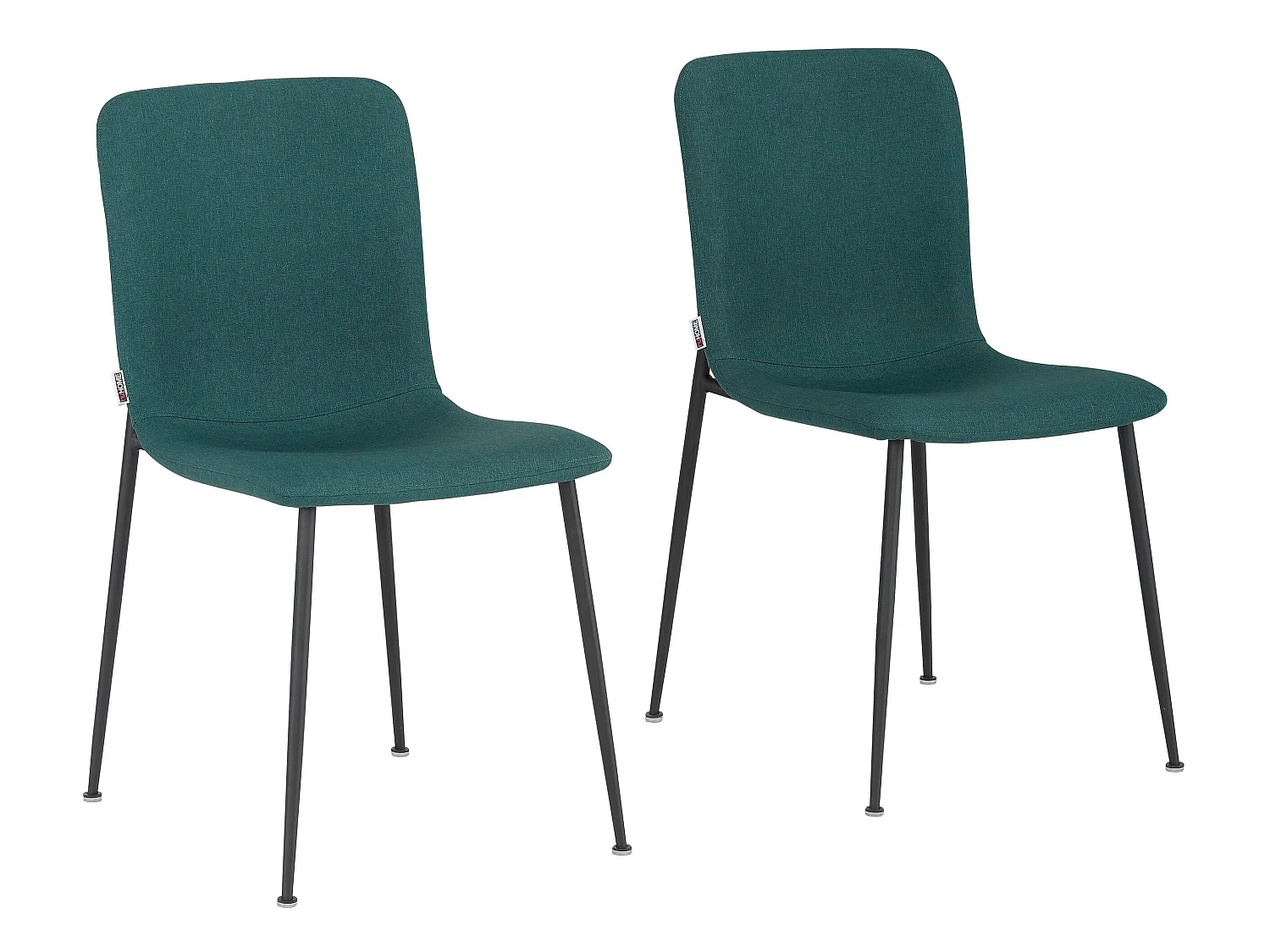 Faye | Lot de 2 chaises de salle à manger rembourrées en tissu vert