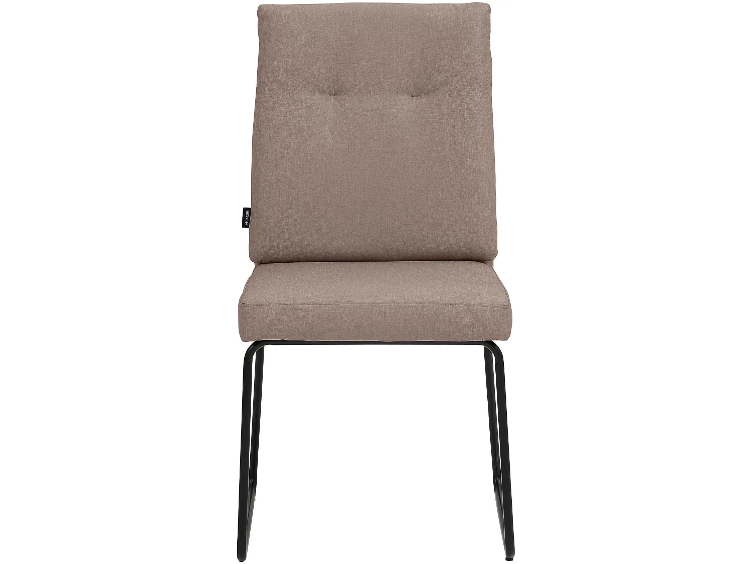 Set di 2 sedie da pranzo imbottite in tessuto intrecciato cappuccino