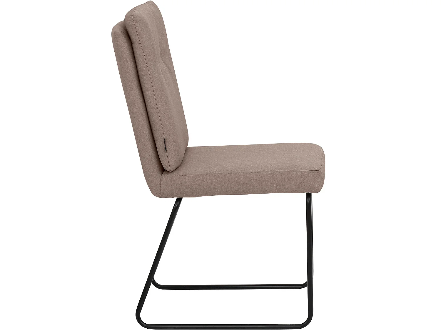 Set di 2 sedie da pranzo imbottite in tessuto intrecciato cappuccino