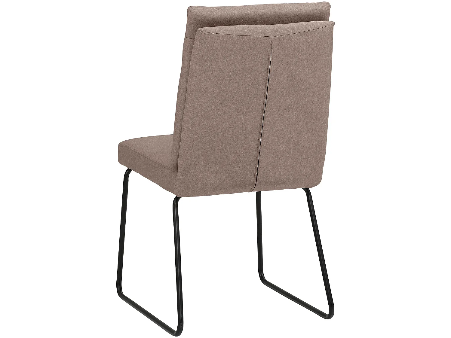 Set di 2 sedie da pranzo imbottite in tessuto intrecciato cappuccino