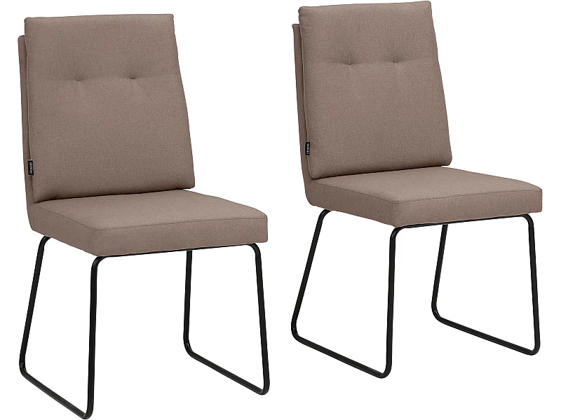 Irene | Ensemble de 2 chaises de salle à manger rembourrées en tissu tissé