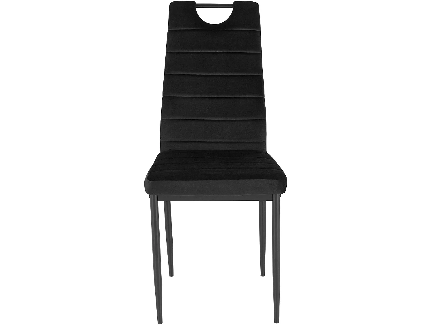 Mandy | Lot de 4 chaises de salle à manger en velours noir
