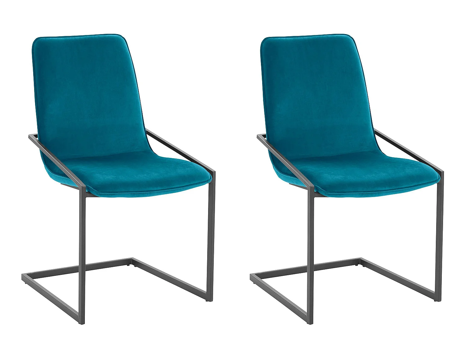 Lot de 2 chaises de salle à manger rembourrées en velours pétrole