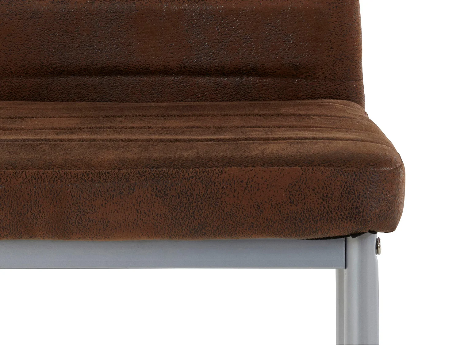 Kate | Lot de 2 chaises de salle à manger rembourrées en microfibre marron