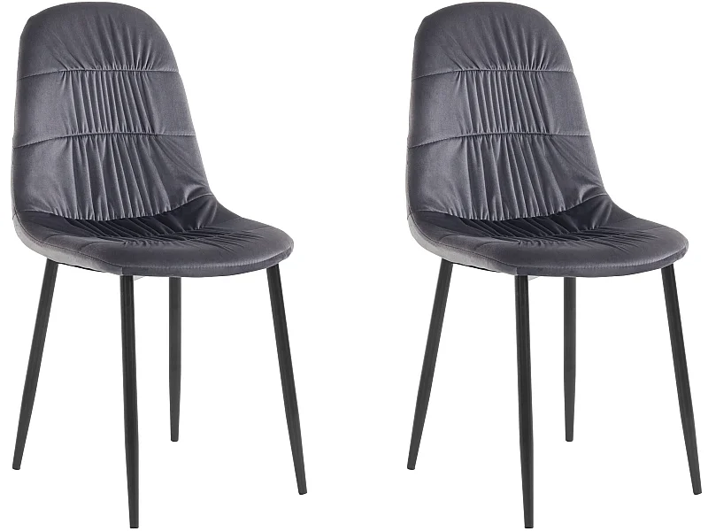 Conjunto de 4 cadeiras de jantar Pavia cinzentas