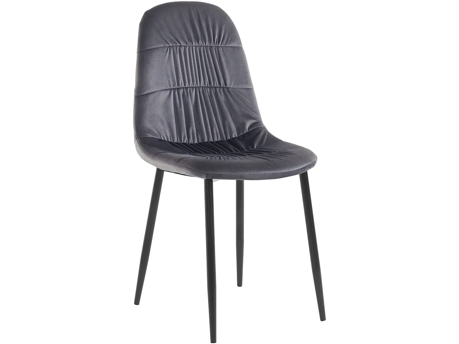 Joel | Lot de 2 chaises de salle à manger rembourrées en velours gris