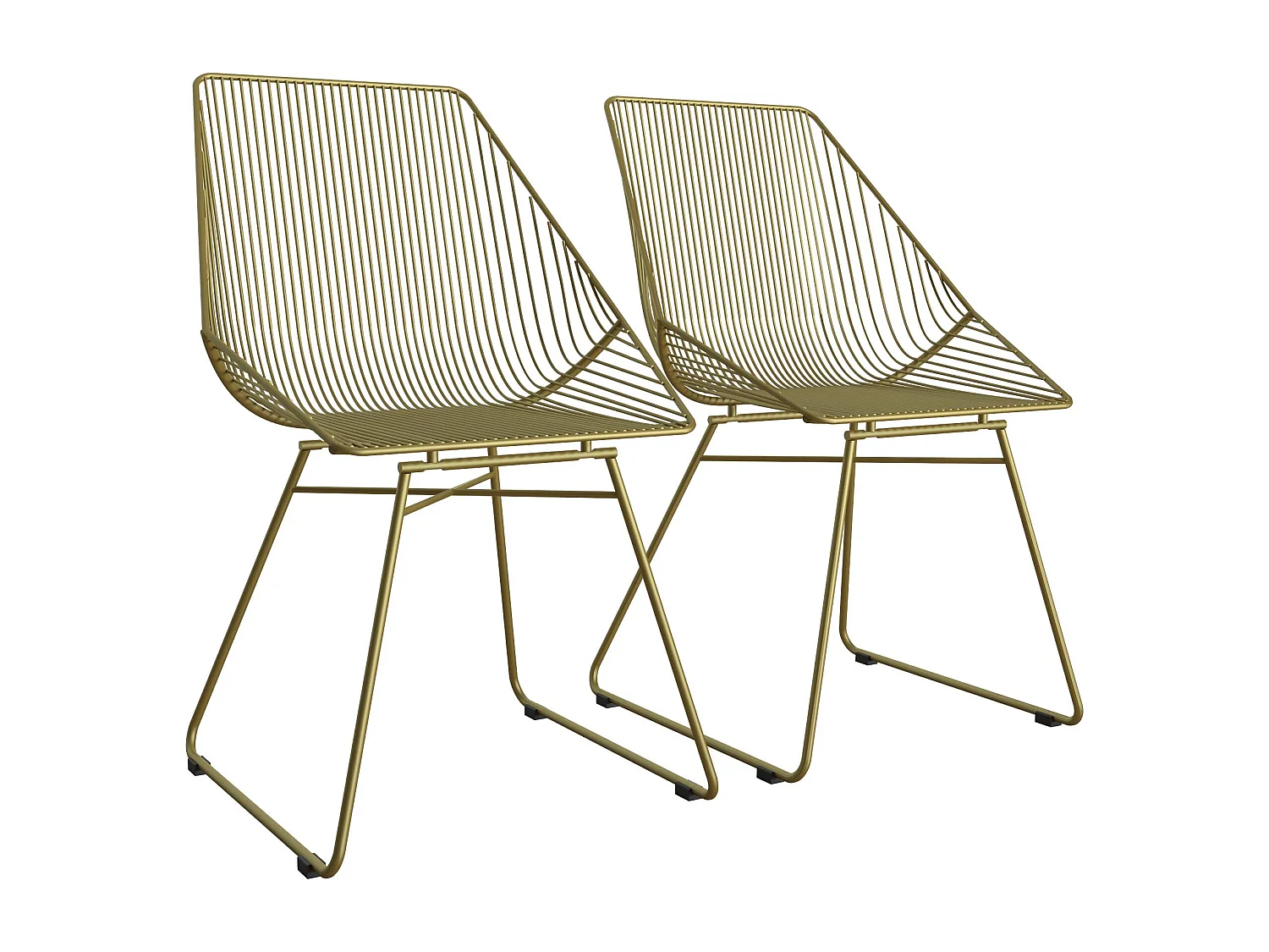 Ellis | Chaise de salle à manger en métal doré