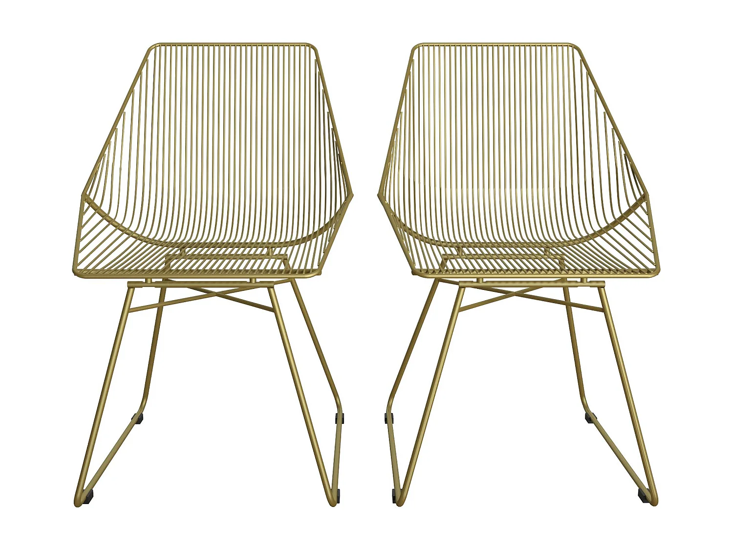 Ellis | Chaise de salle à manger en métal doré