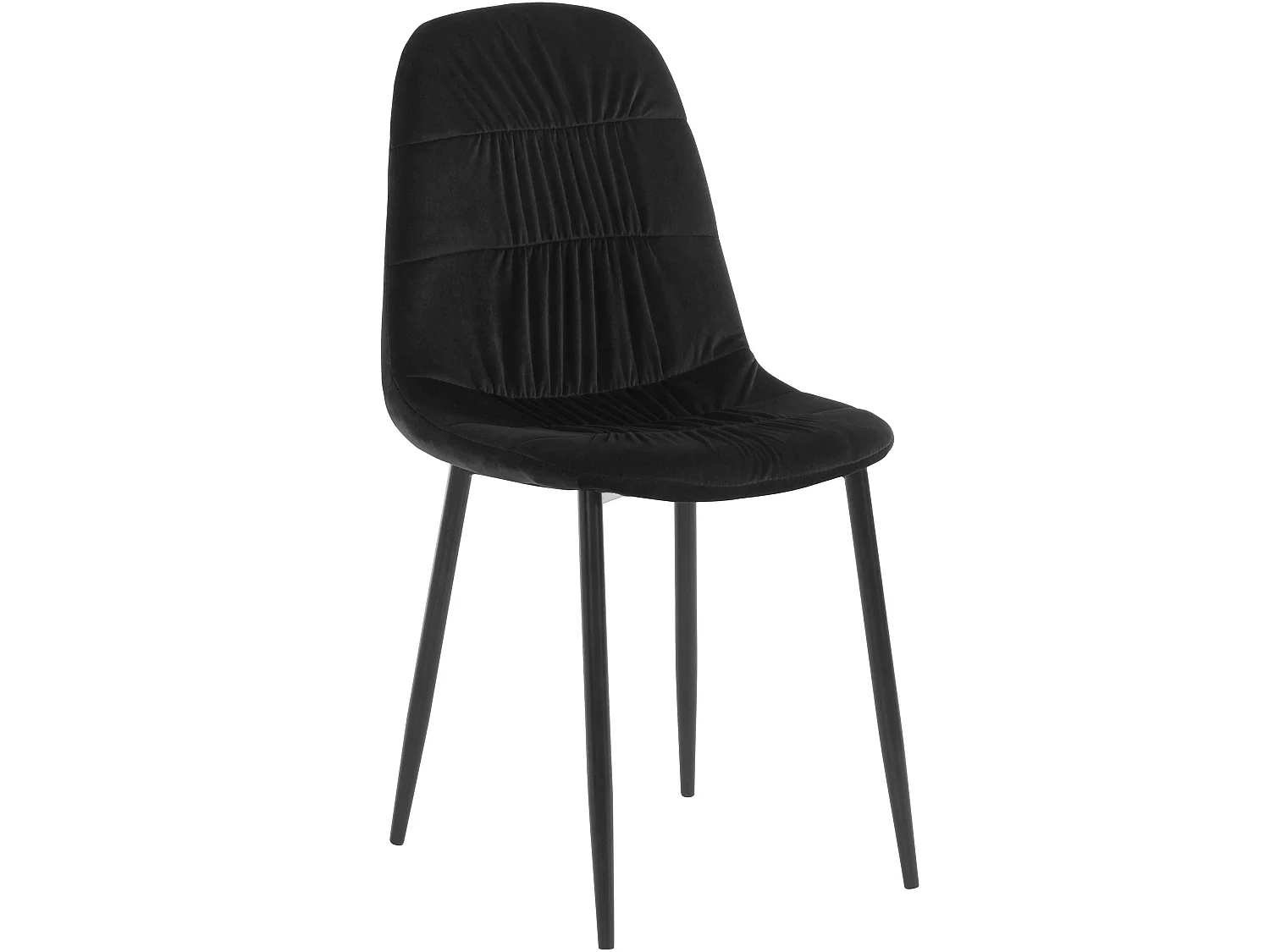 Joel | Lot de 2 chaises de salle à manger rembourrées en velours noir