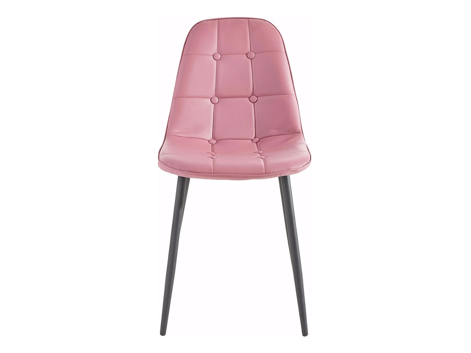 Luna | Lot de 4 chaises de salle à manger rembourrées en PU rose