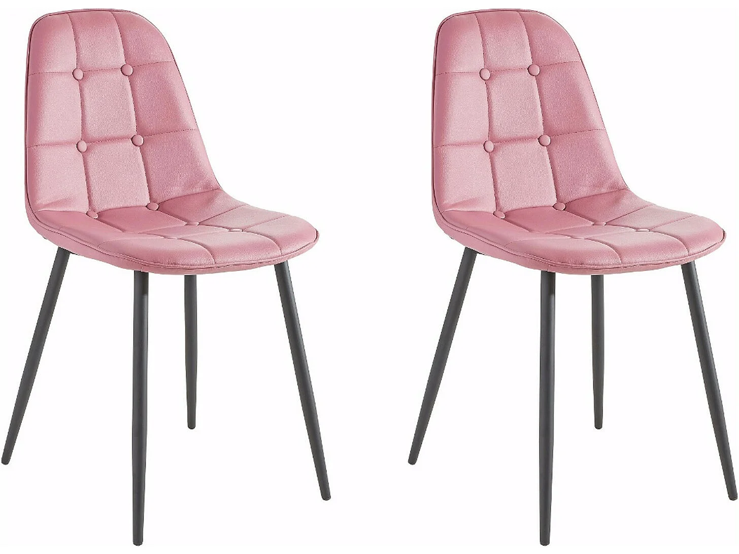Luna | Lot de 4 chaises de salle à manger rembourrées en PU rose