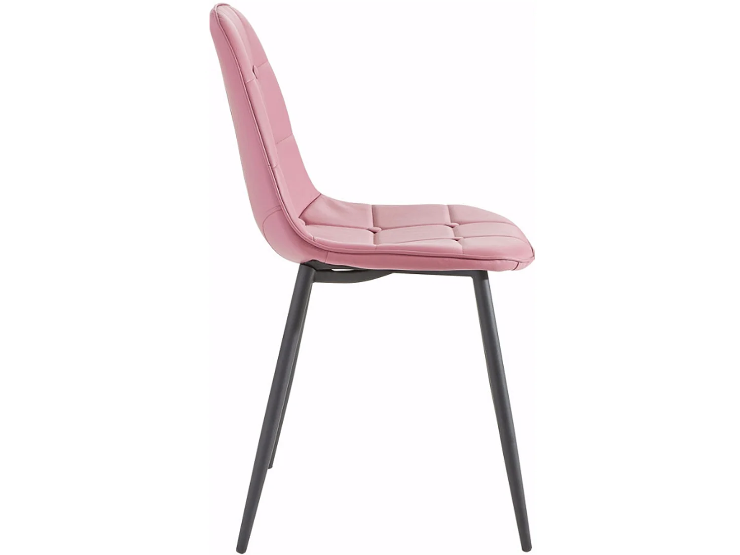 Juego de 4 sillas de comedor tapizadas en PU rosa