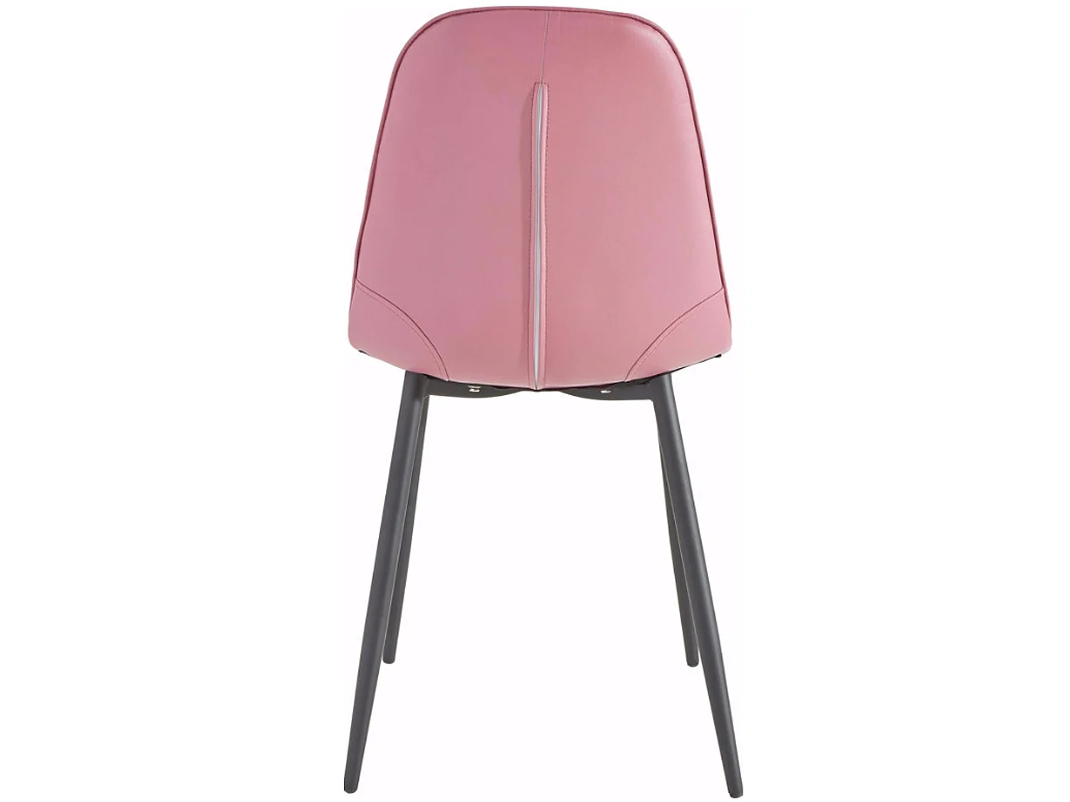 Juego de 4 sillas de comedor tapizadas en PU rosa