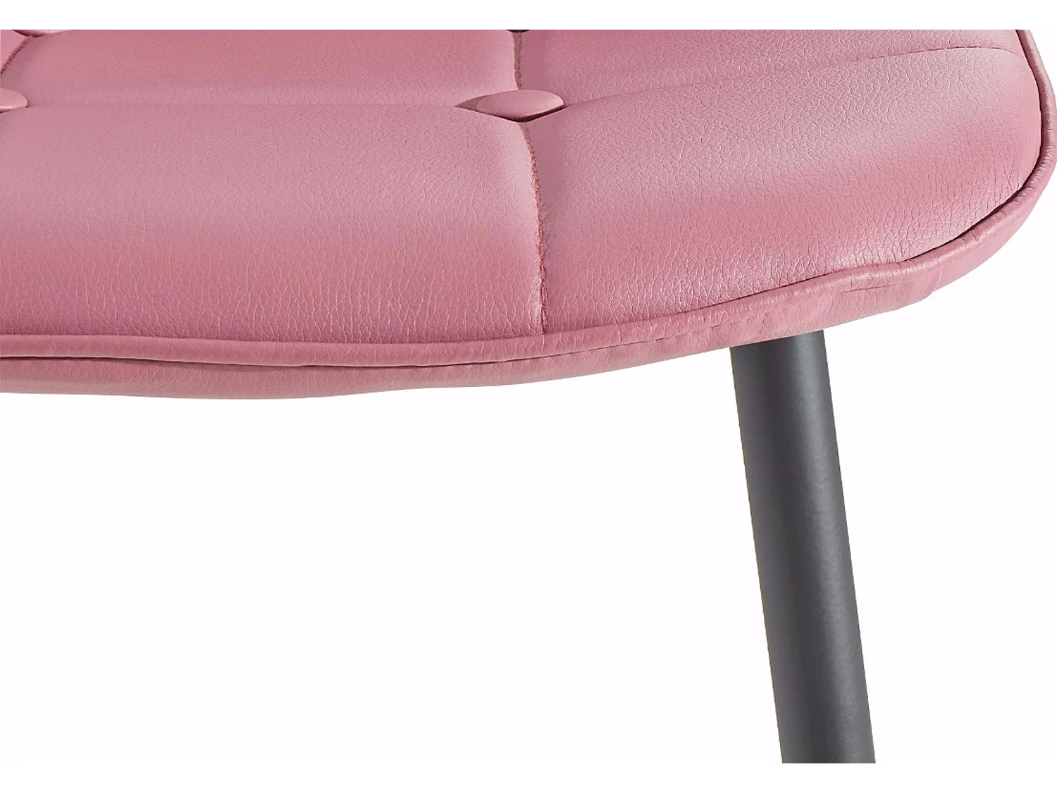 Juego de 4 sillas de comedor tapizadas en PU rosa
