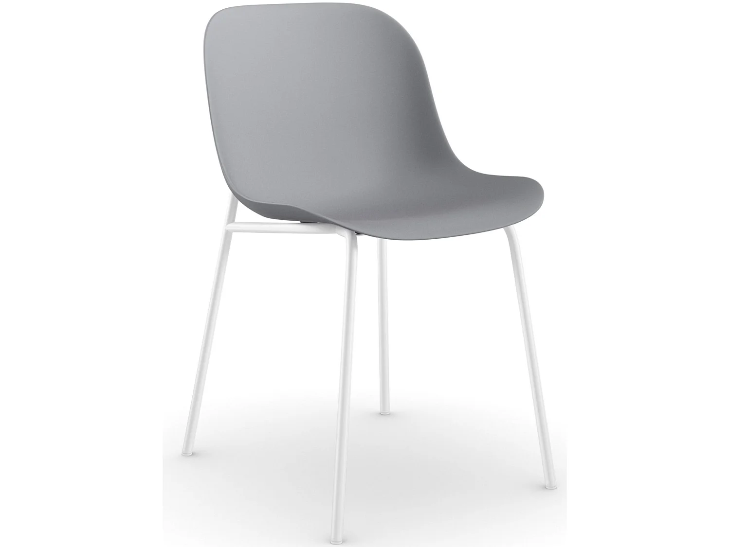 Ocean | Lot de 2 chaises de salle à manger en plastique avec pieds en métal