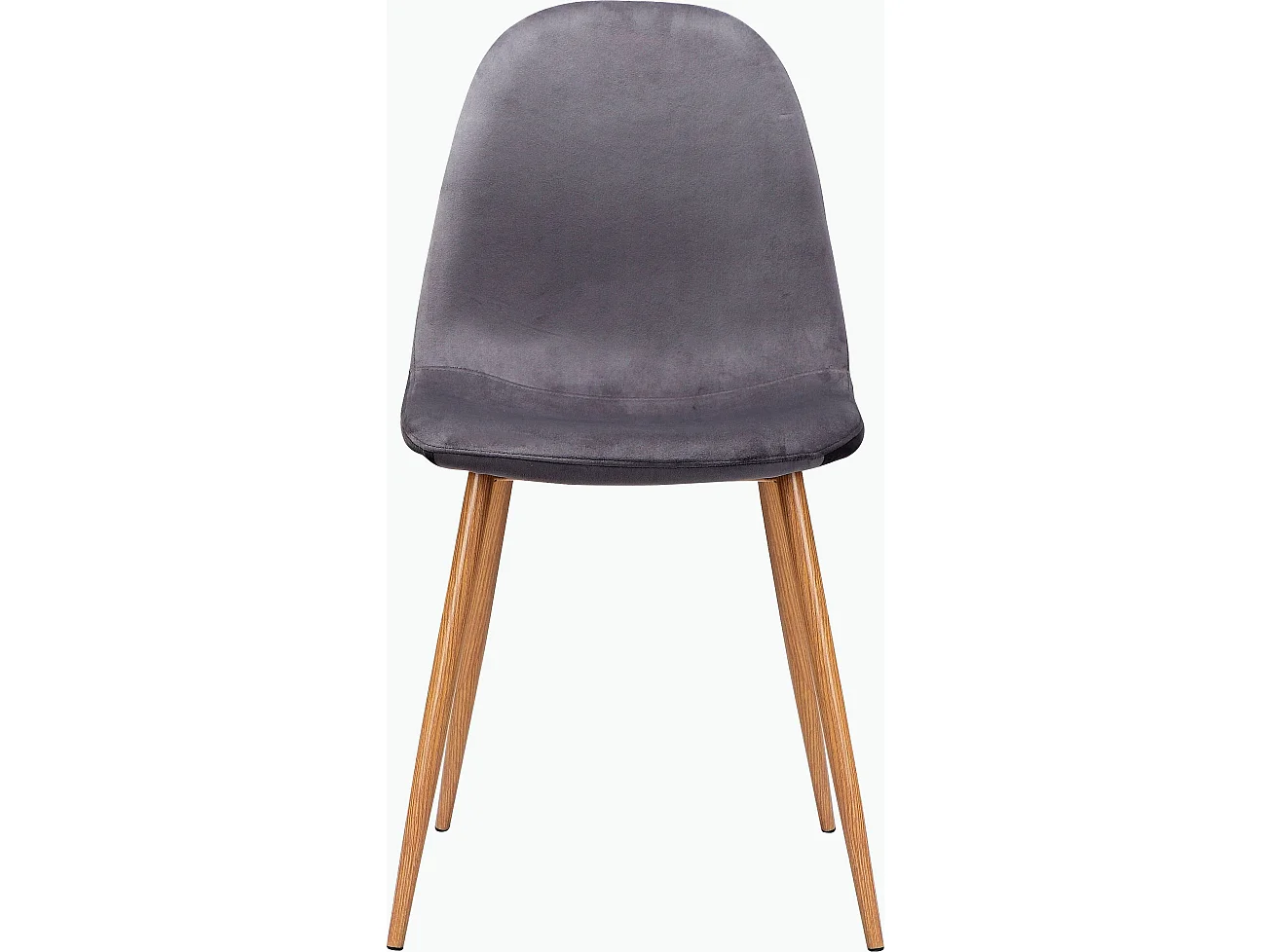 Monza | Lot de 4 chaises de salle à manger en velours  et pieds chêne