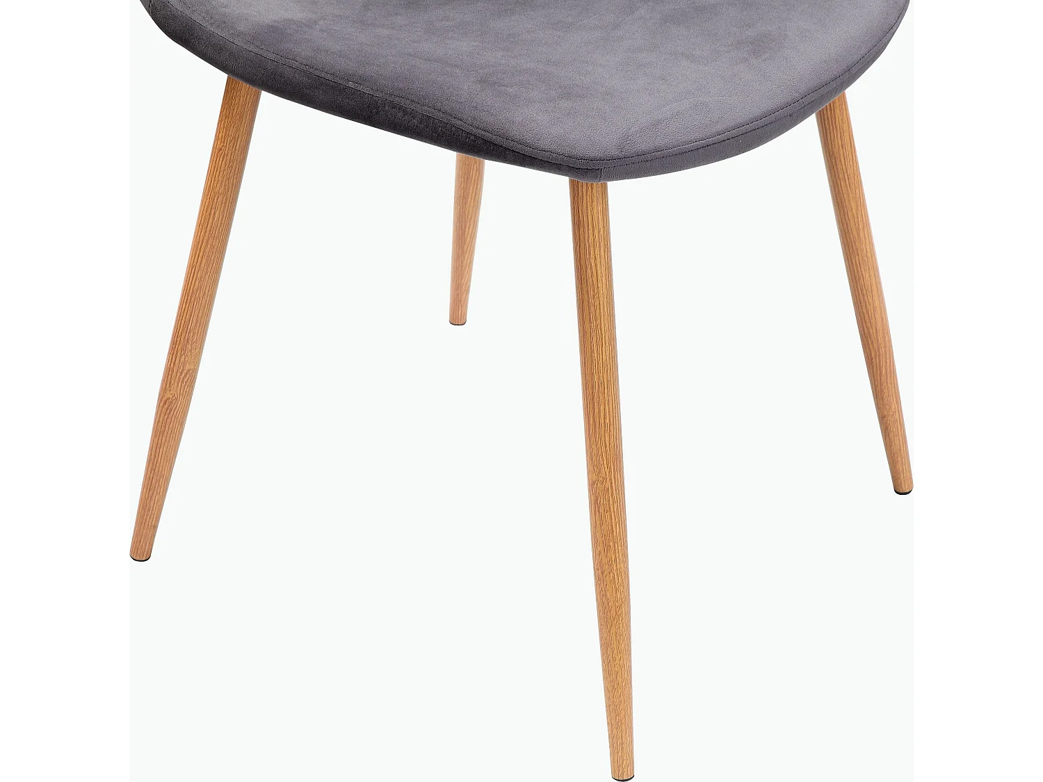 Monza | Lot de 4 chaises de salle à manger en velours  et pieds chêne