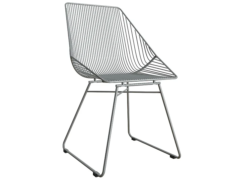 Silla de comedor en gris metalizado