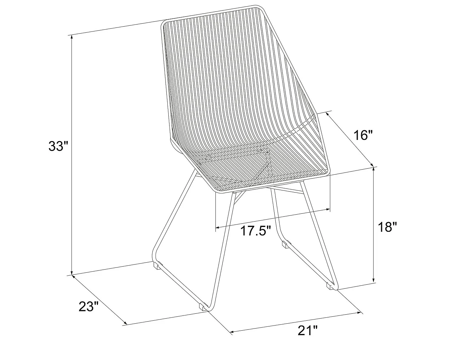 Ellis | Chaise de salle à manger en métal gris