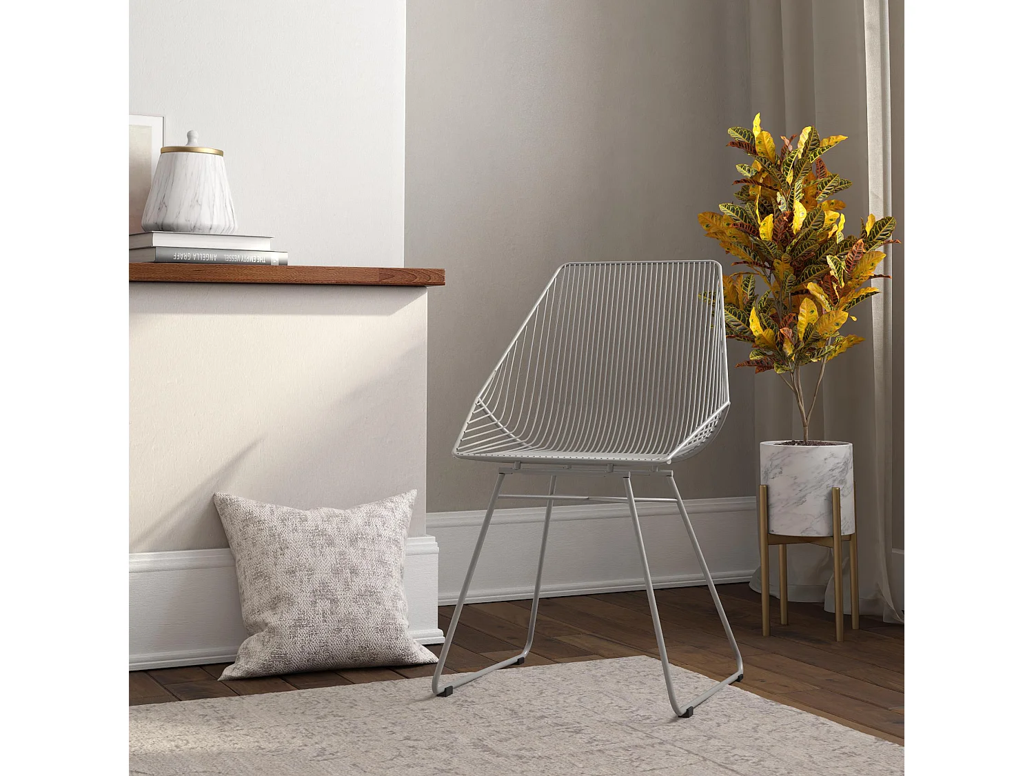 Ellis | Chaise de salle à manger en métal gris