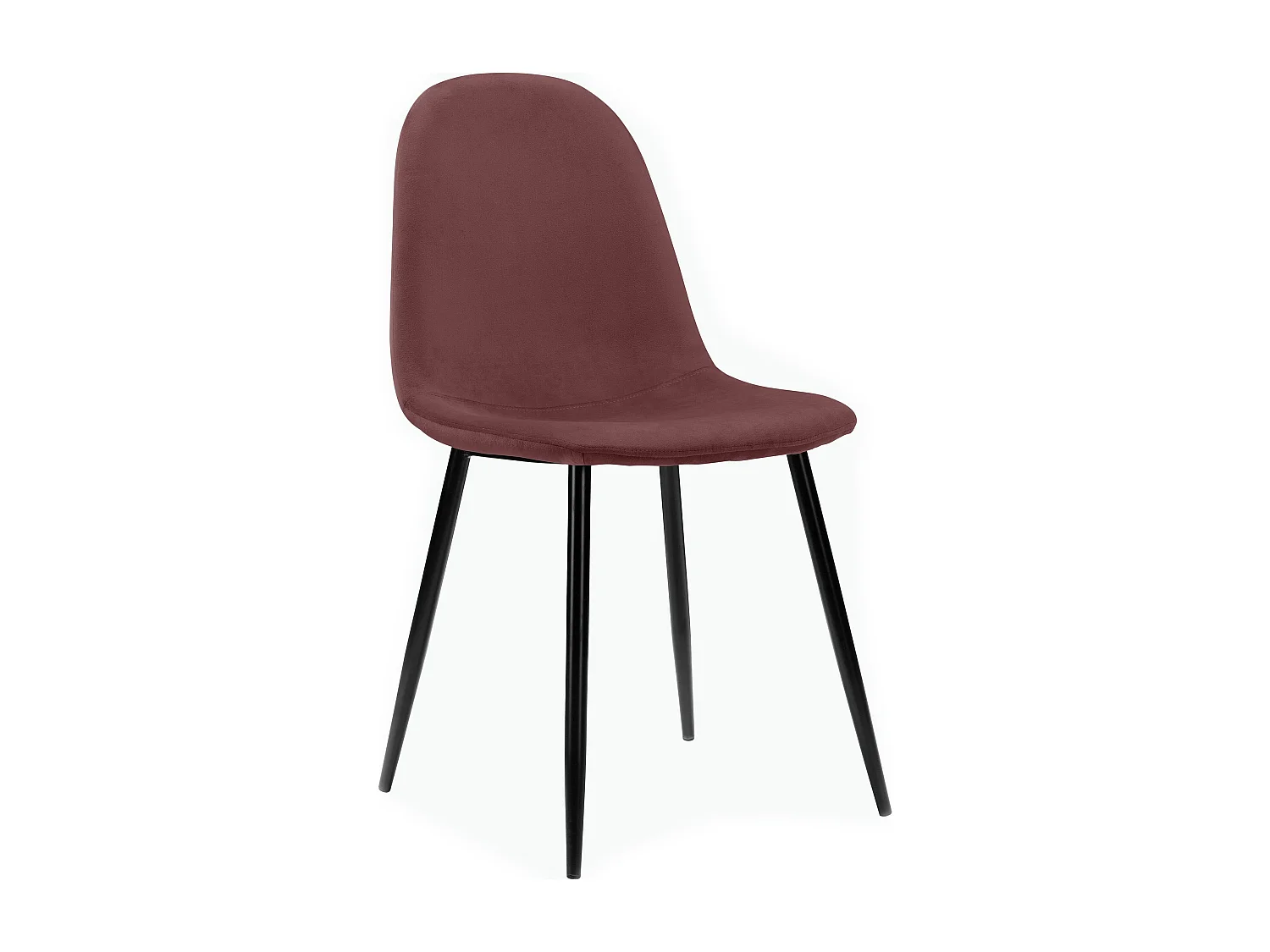 Monza | Lot de 4 chaises de salle à manger en velours rose et pieds en métal