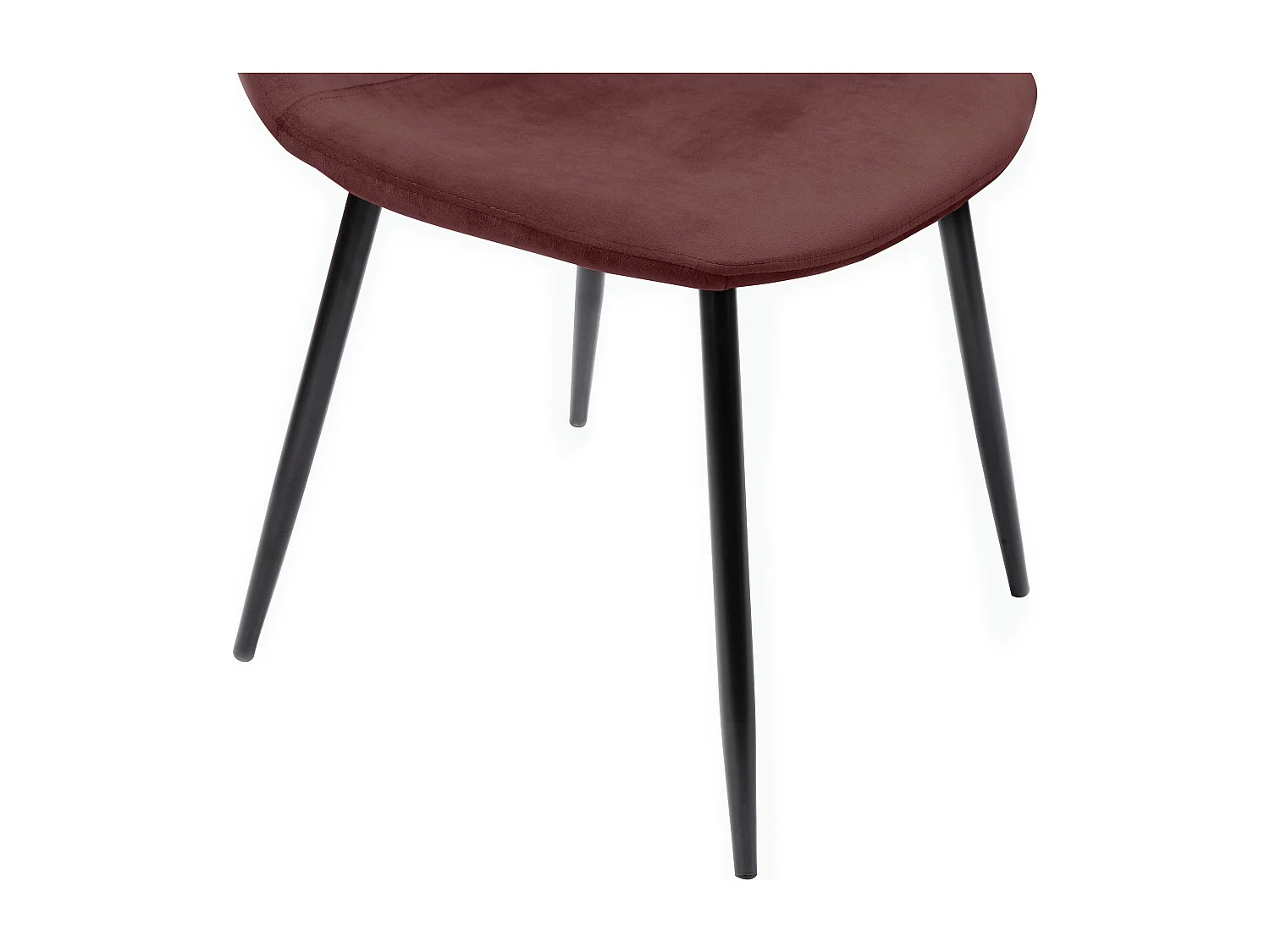 Monza | Lot de 4 chaises de salle à manger en velours rose et pieds en métal