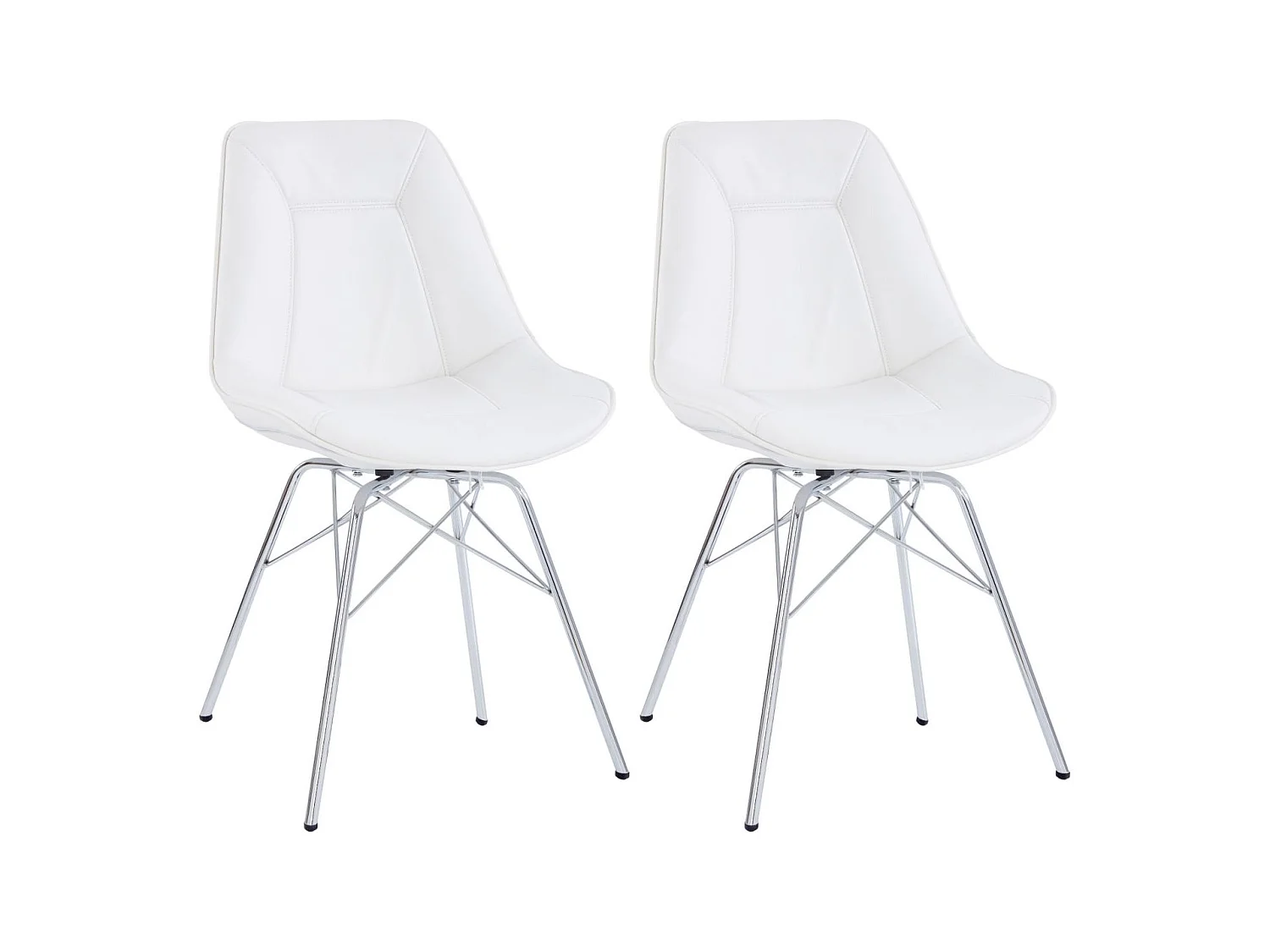 Surrey | Conjunto de 2 cadeiras de jantar estofadas em PU branco