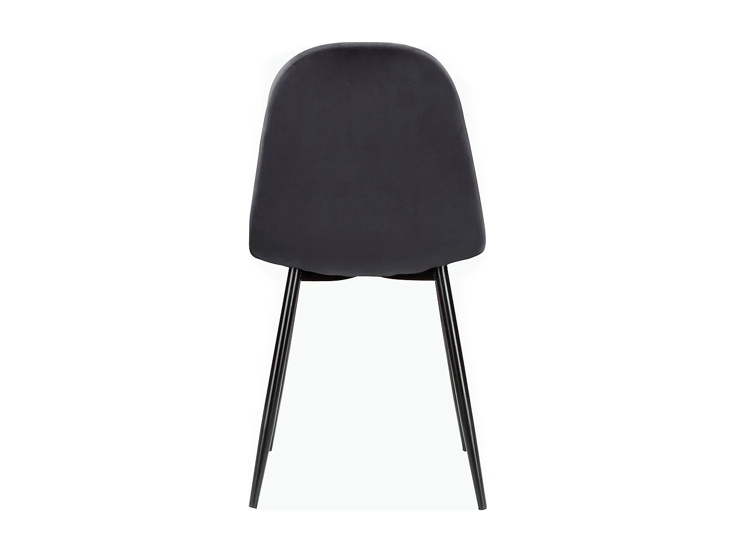 Juego de 2 sillas de comedor en terciopelo antracita y patas en metal