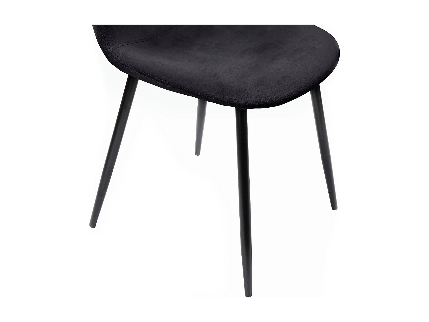 Monza | Lot de 2 chaises de salle à manger en velours  et pieds