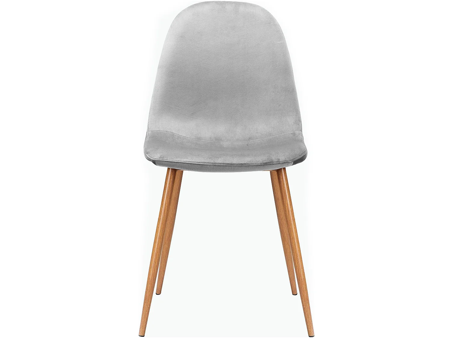 Monza | Lot de 2 chaises de salle à manger en velours gris et pieds chêne