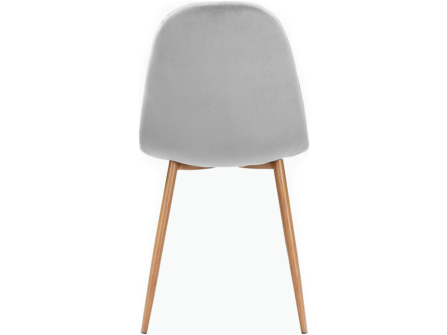 Monza | Lot de 2 chaises de salle à manger en velours gris et pieds chêne