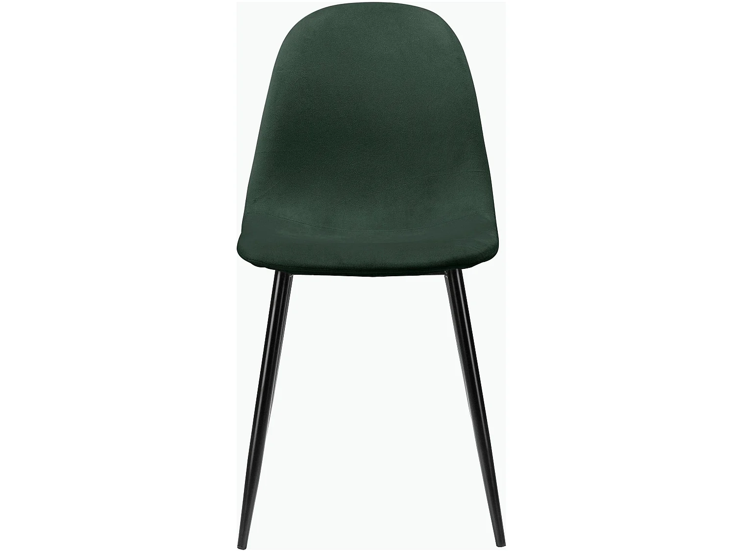 Juego de 4 sillas de comedor en terciopelo verde y patas de metal