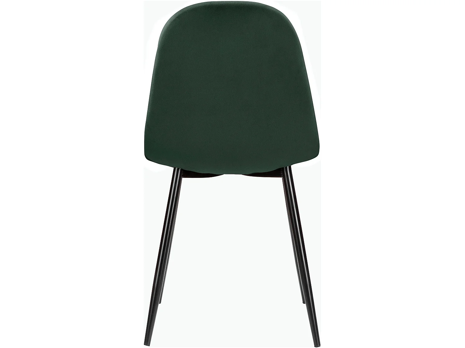 Juego de 4 sillas de comedor en terciopelo verde y patas de metal