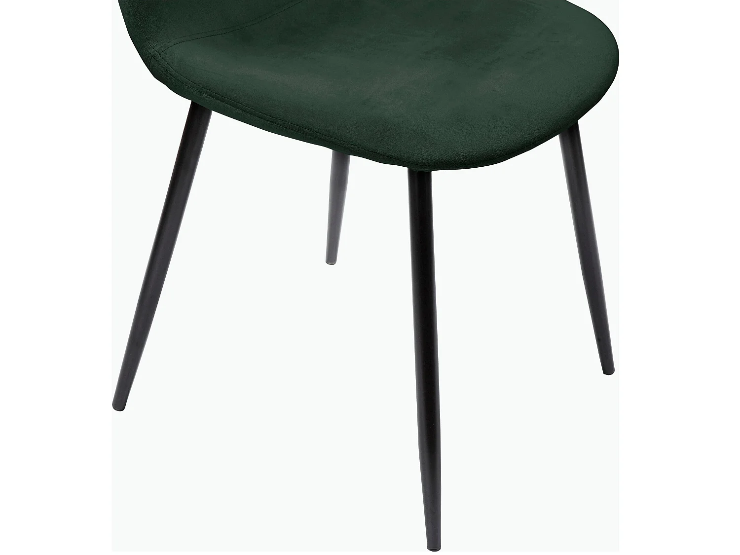 Juego de 4 sillas de comedor en terciopelo verde y patas de metal