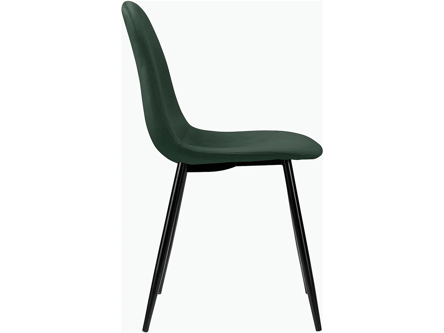 Monza | Lot de 4 chaises de salle à manger en velours vert et pieds en métal