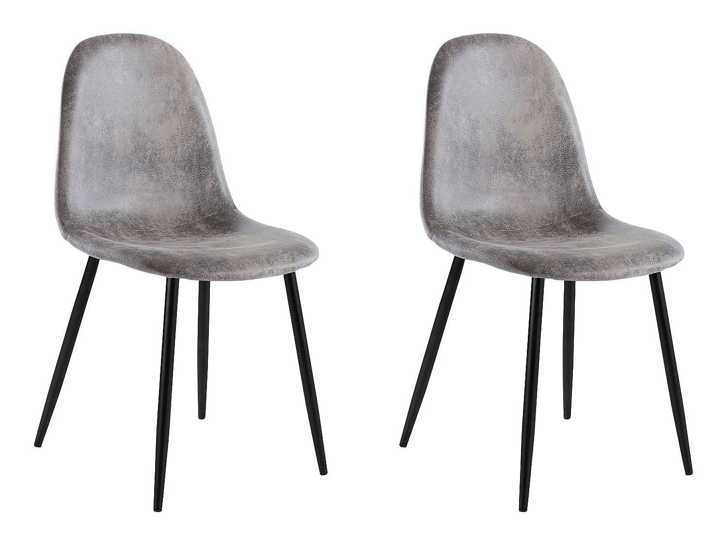 Cadeira de jantar em tecido cinzento claro Miller | Conjunto de 2 cadeiras