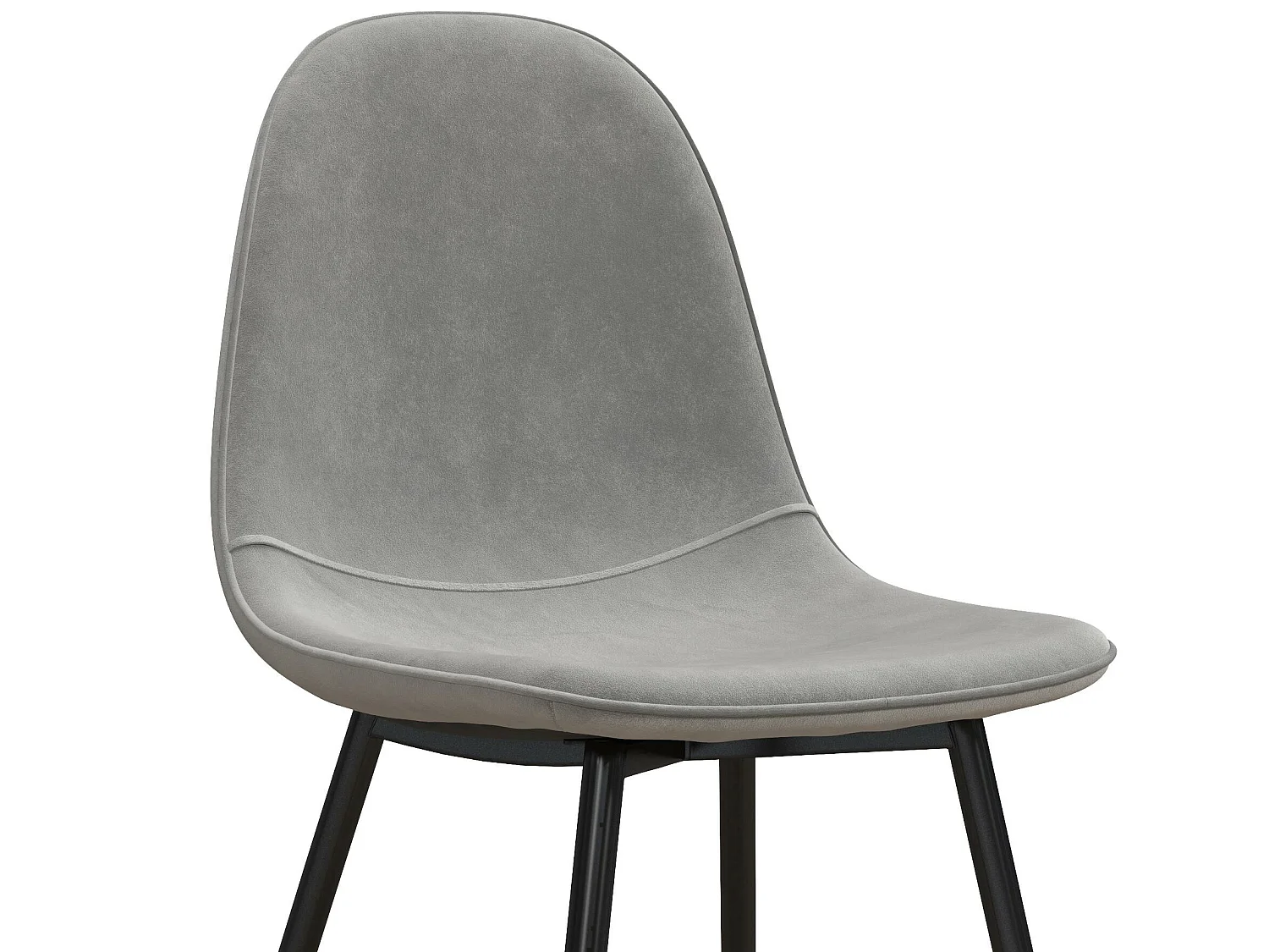 Juego de 2 sillas de comedor en terciopelo gris