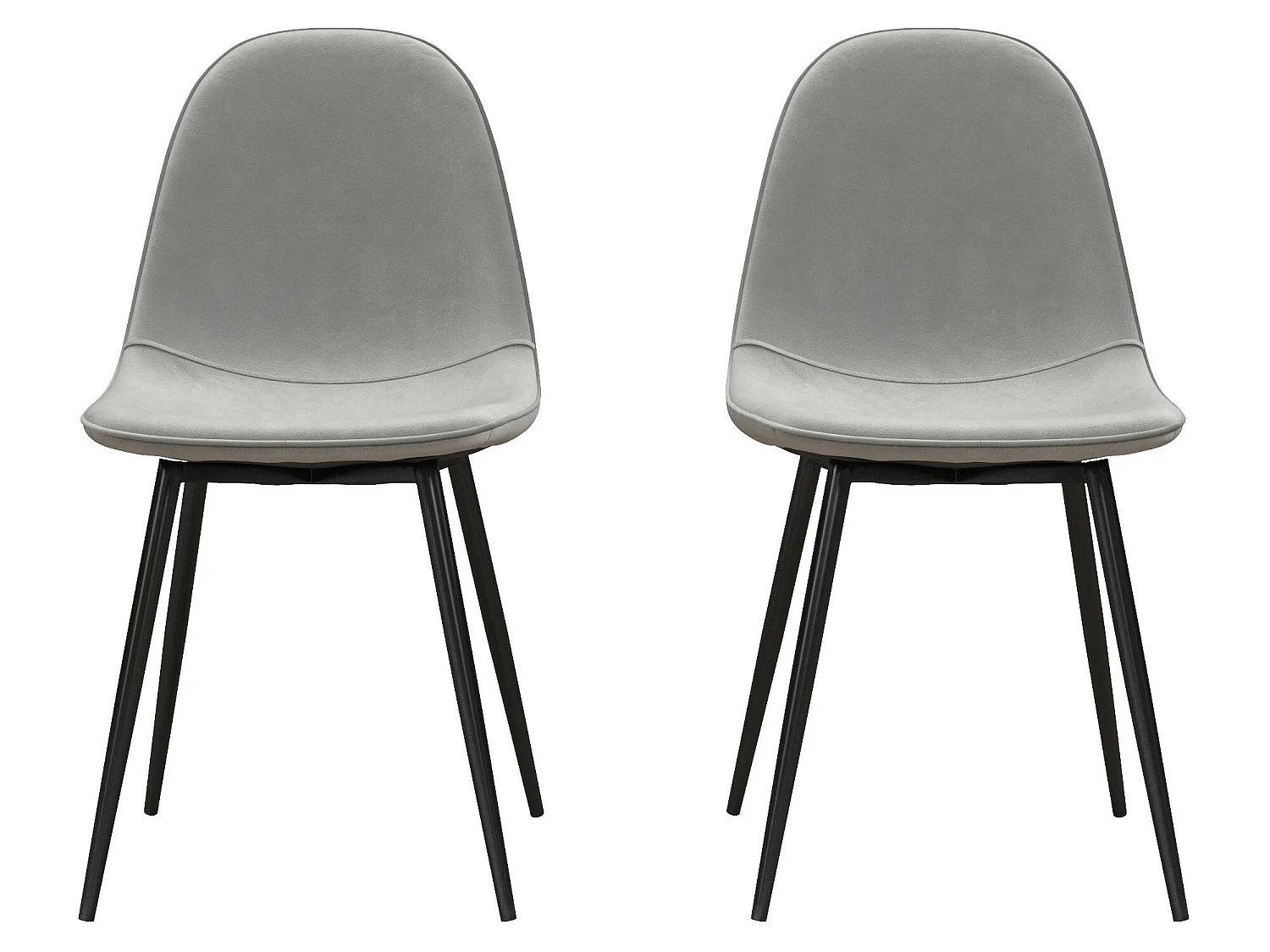 Juego de 2 sillas de comedor en terciopelo gris