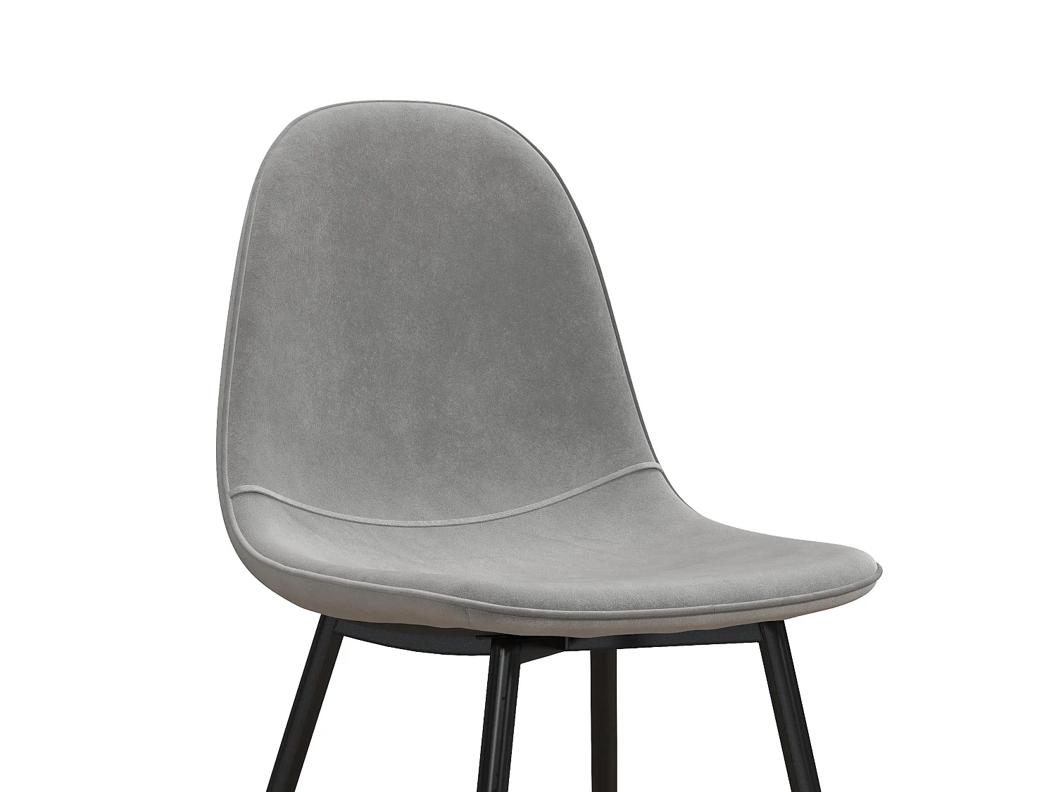 Calvin | Lot de 2 chaises de salle à manger en velours gris