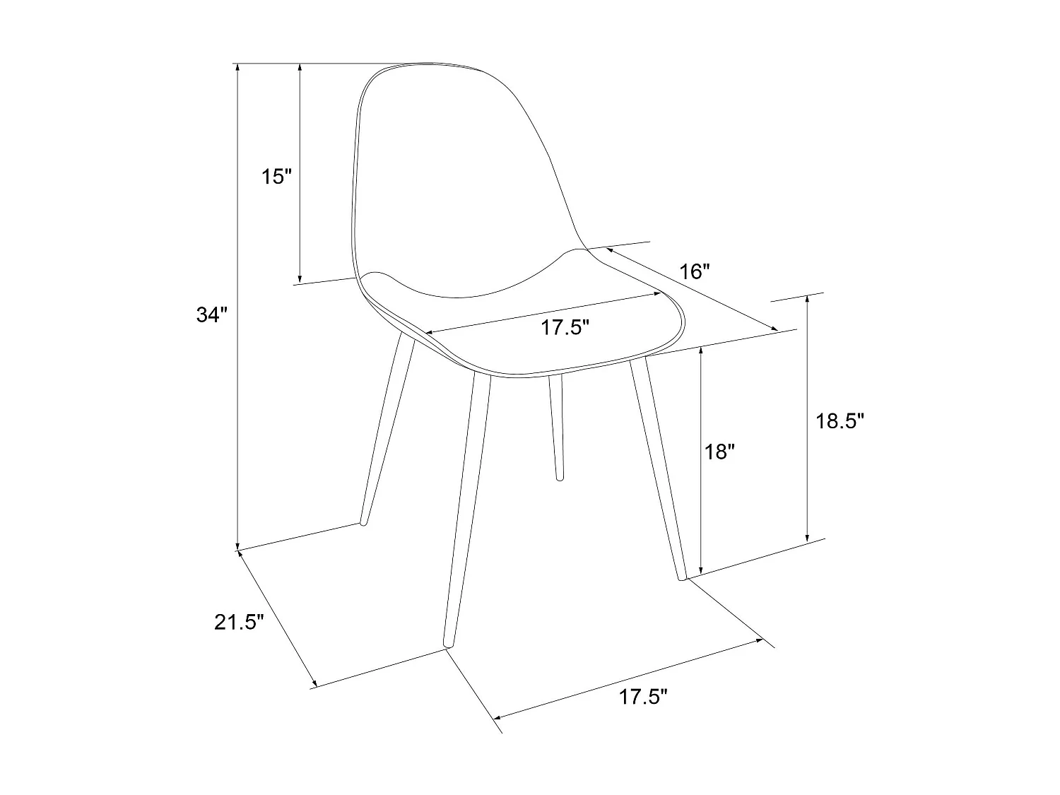 Calvin | Lot de 2 chaises de salle à manger en velours gris