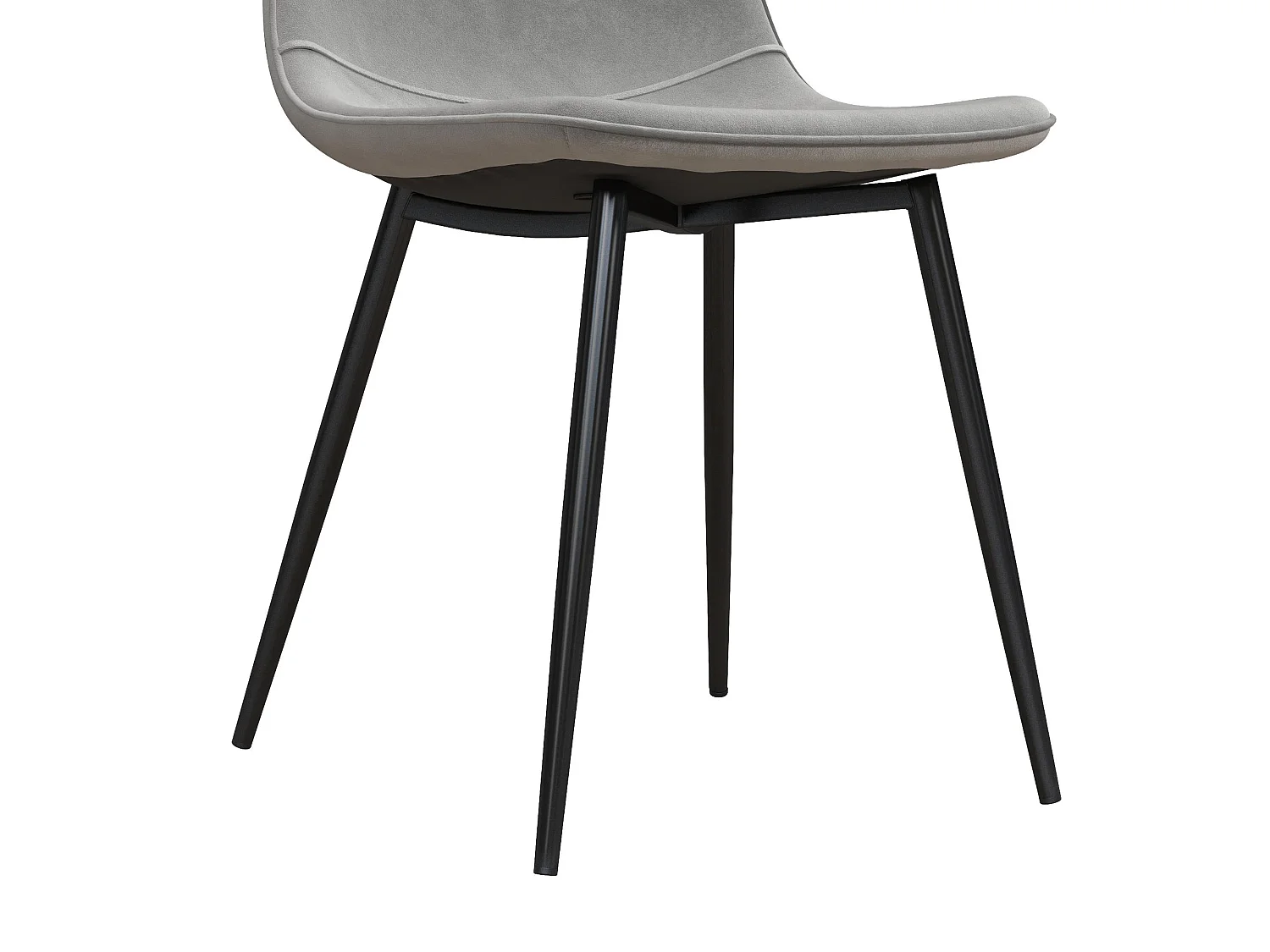 Calvin | Lot de 2 chaises de salle à manger en velours gris